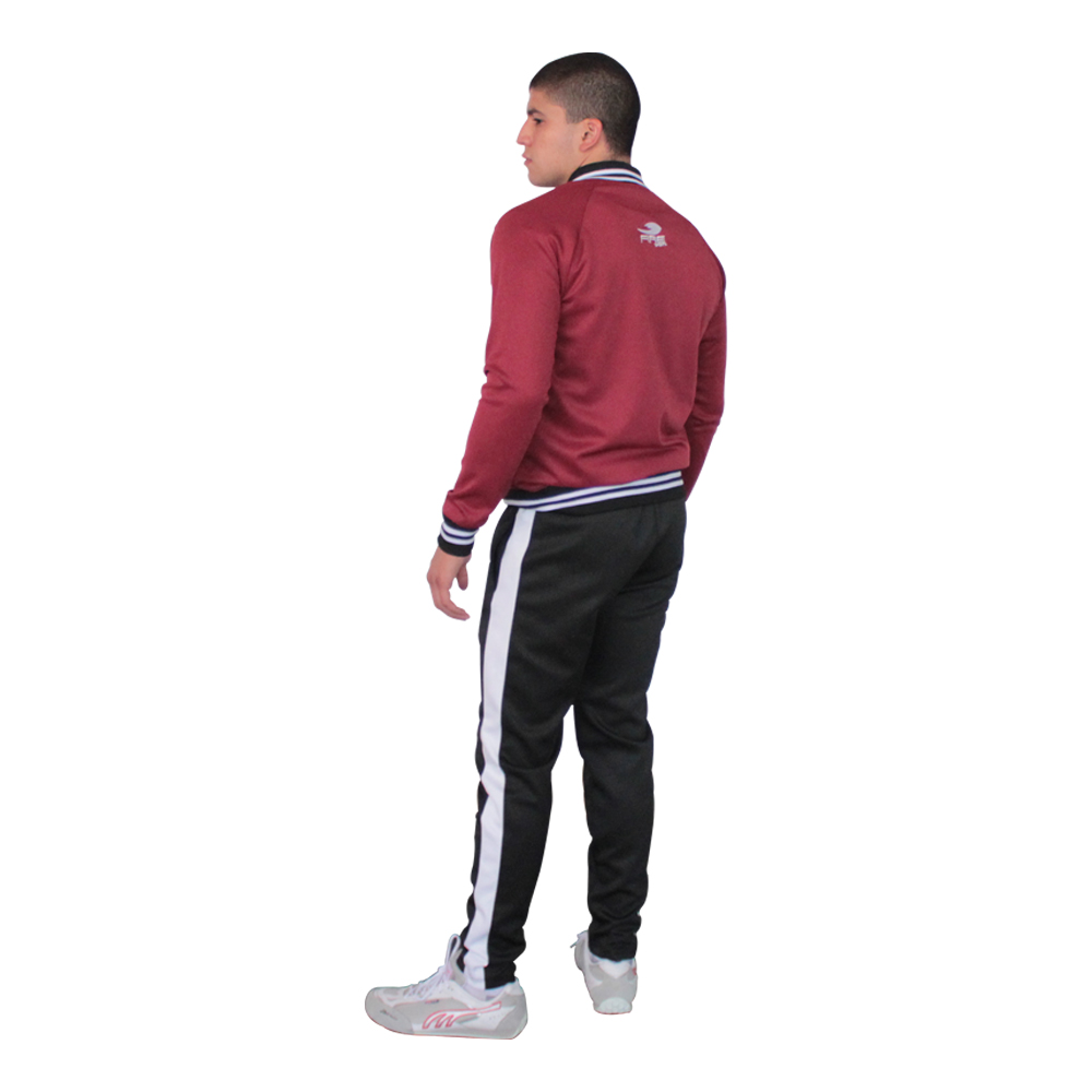  Conjunto Deportivo (Pants) FIRE SPORTS Varonil M2 con franja Guinda/Negro