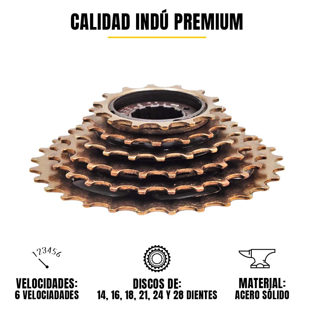 Sprocket Bicicleta Rueda Libre Estrella 6 Pasos Velocidades