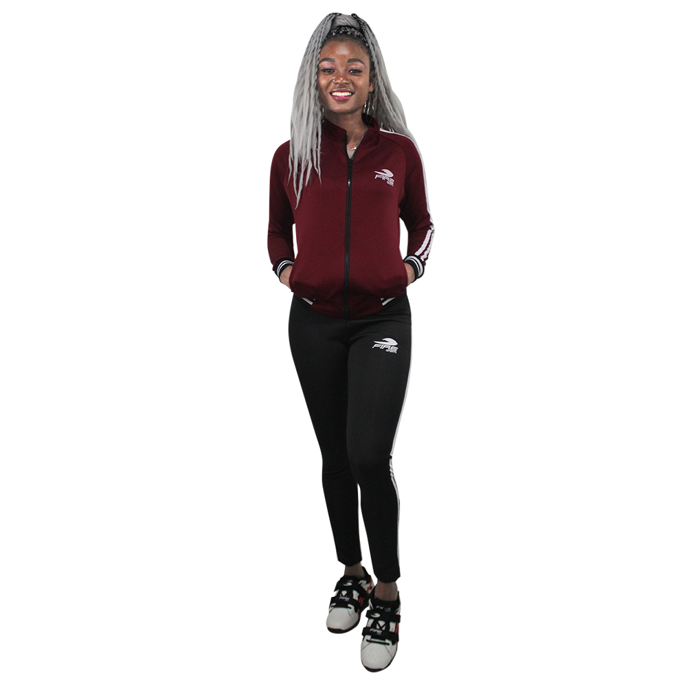 Conjunto Deportivo FIRE SPORTS Pants Femenil Guinda/Negro