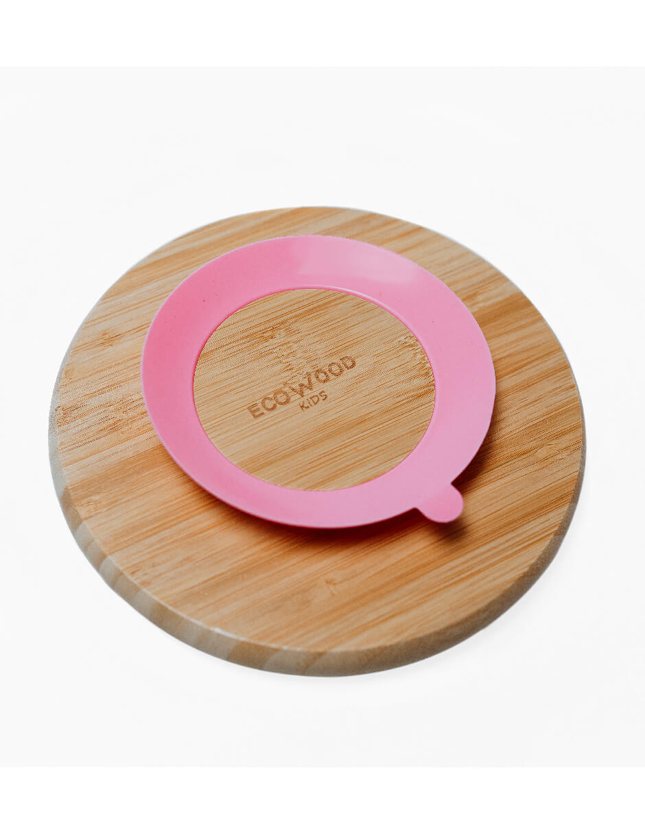 Plato Extendido Ecowood de Bambú y Base de Silicona con Divisiones para Bebe y Niño