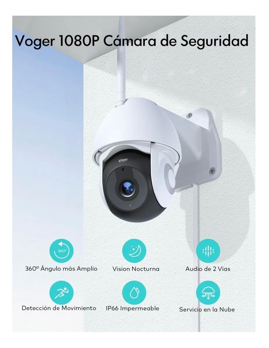 Camara de seguridad visión nocturna incluida Blanca