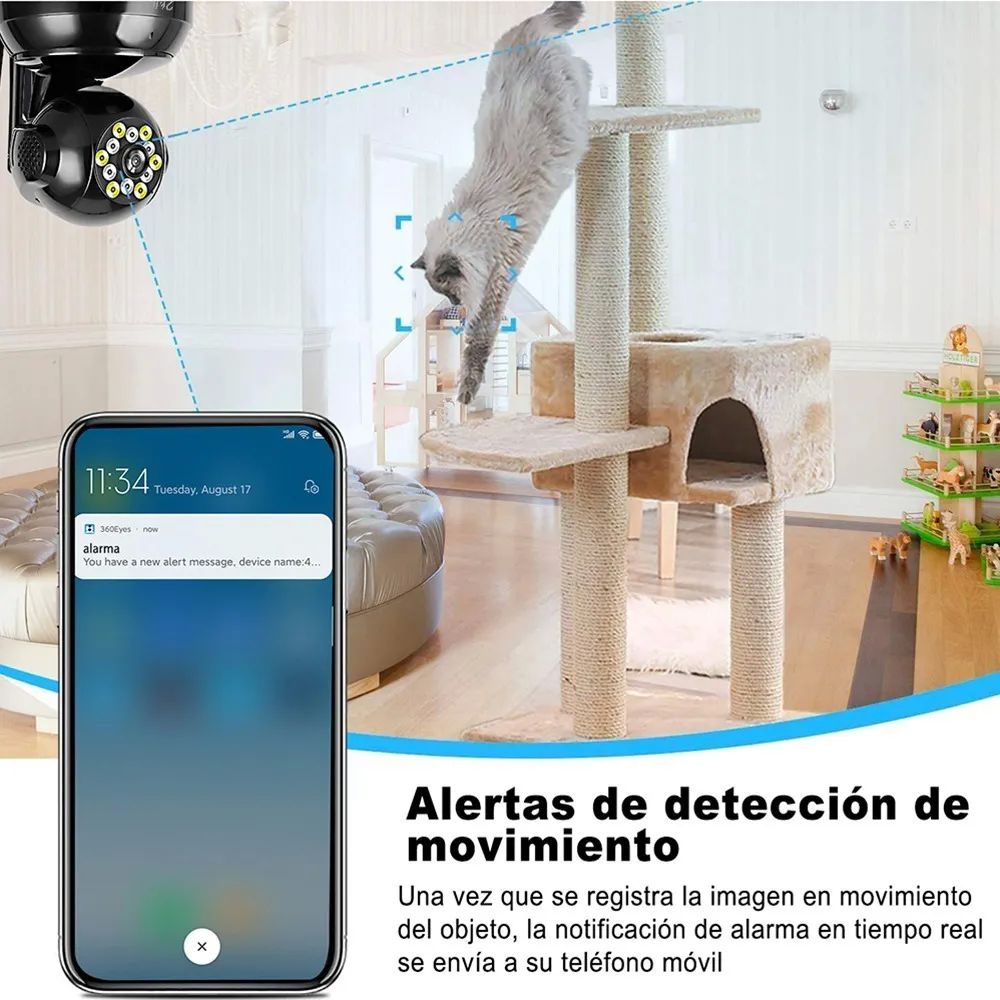 Camara Wifi Interior De Seguridad Ip Con Alarma