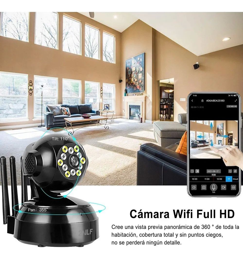 Camara Wifi Interior De Seguridad Ip Con Alarma