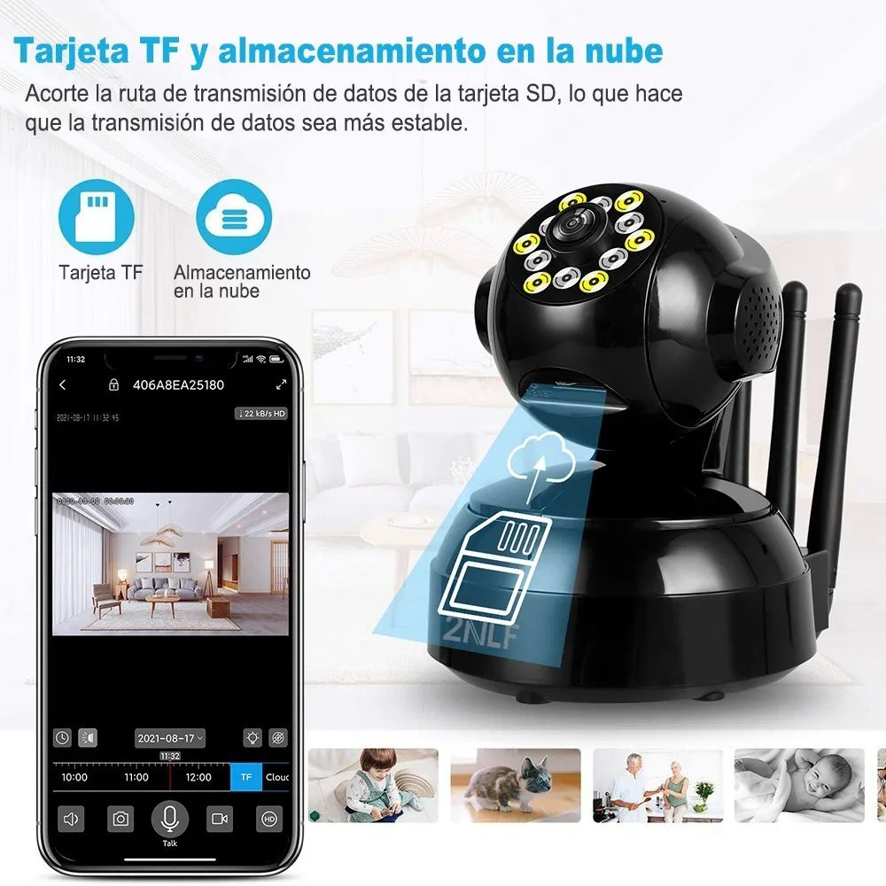 Camara Wifi Interior De Seguridad Ip Con Alarma
