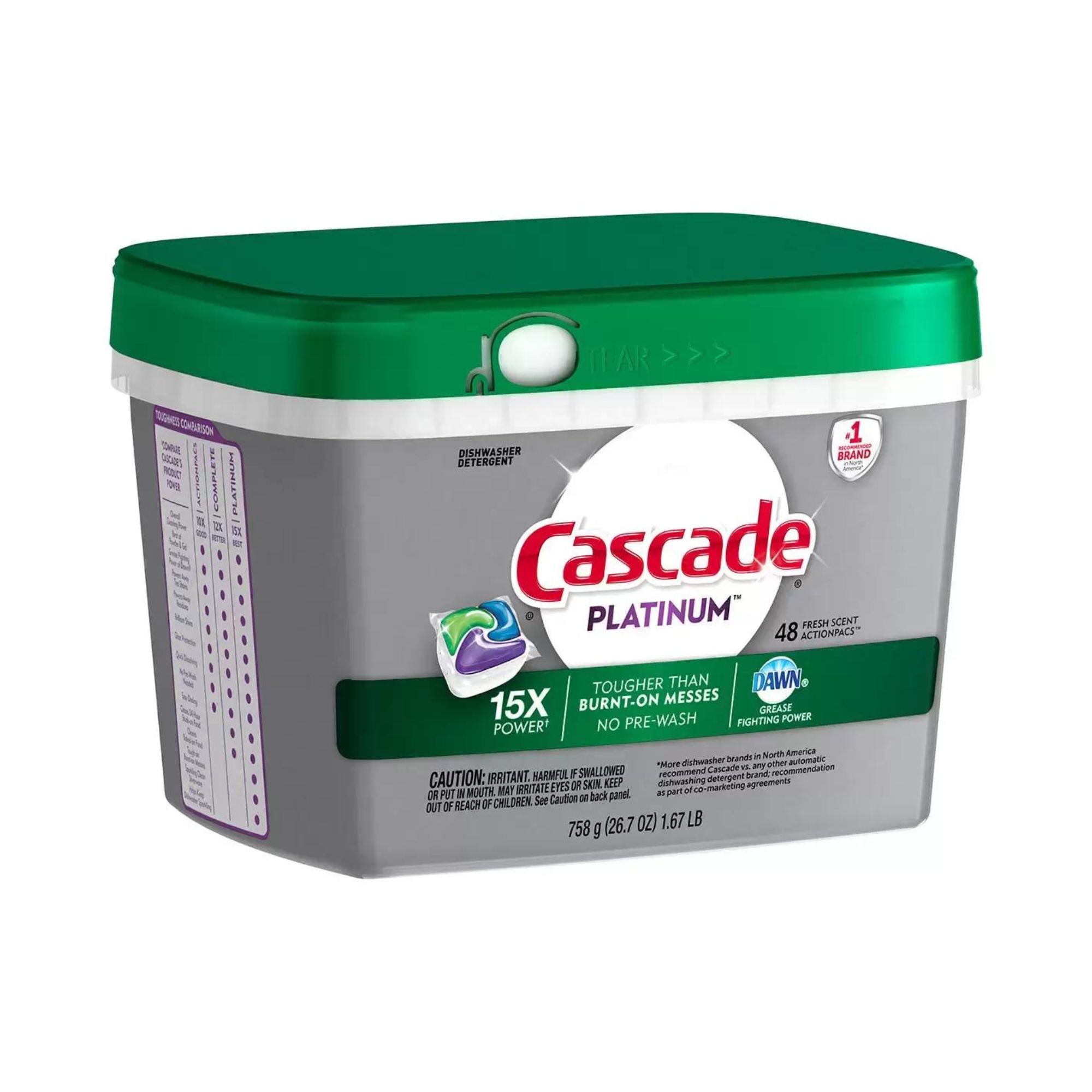 Detergente para Lavavajillas Cascade Platinum 48 Cápsulas