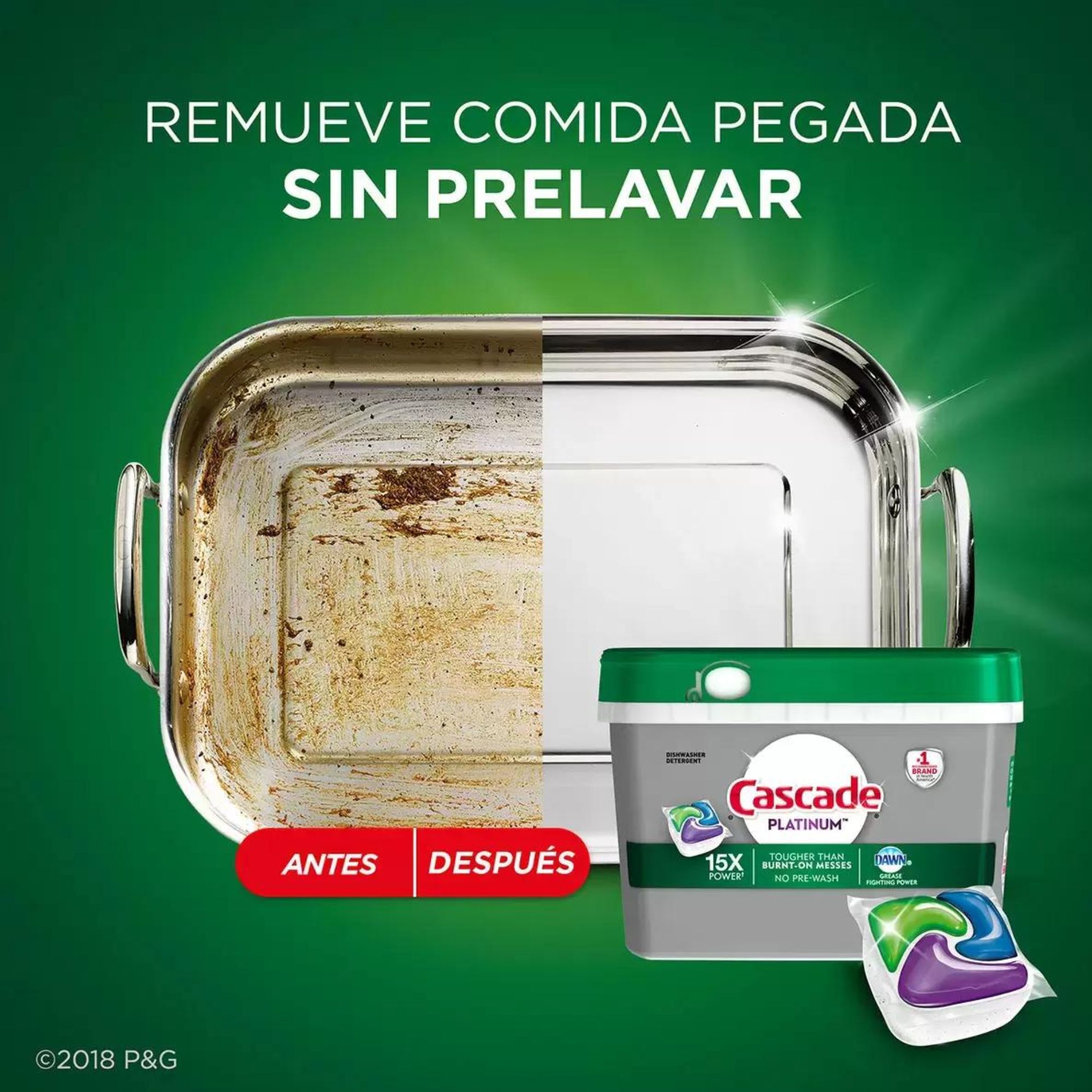 Detergente para Lavavajillas Cascade Platinum 48 Cápsulas