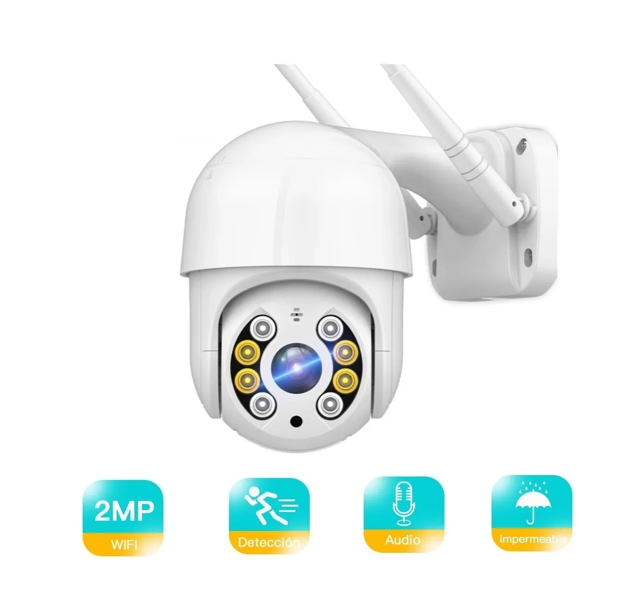 Cámara De Seguridad Wifi Ip Detección Humana Blanca