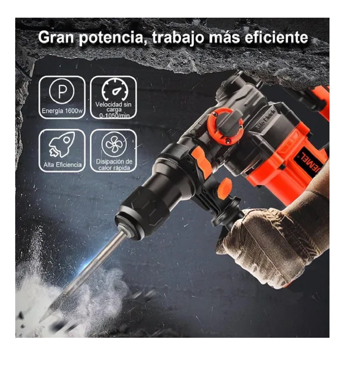 Rotomartillo Cincelador Sds-plus Perforador 1600w Estuche