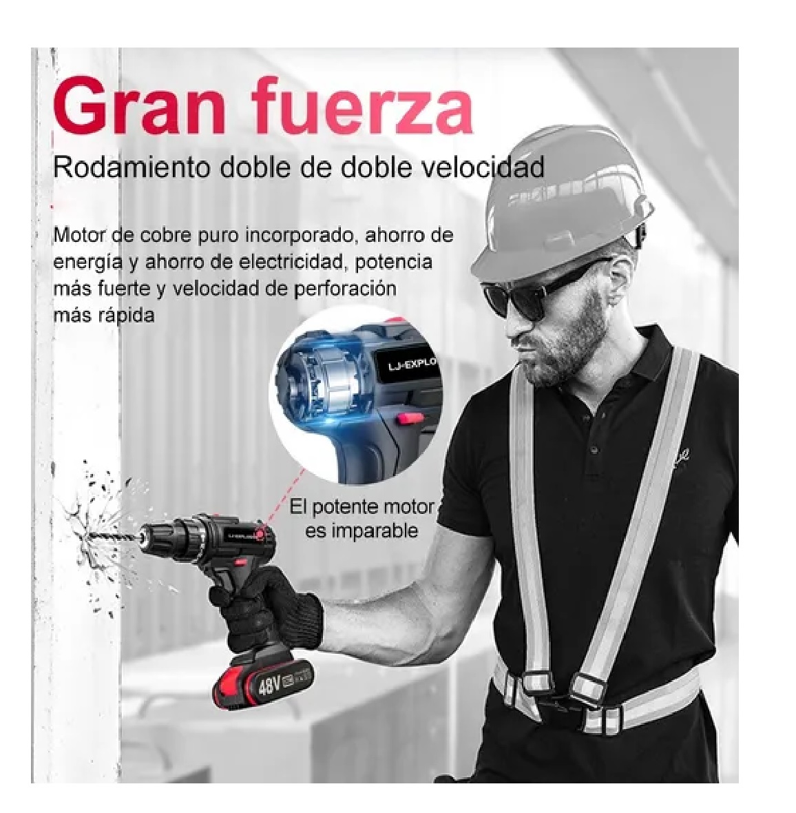 Kit Taladro Inalámbrico Desatornillardor Electrico 42v 3/8