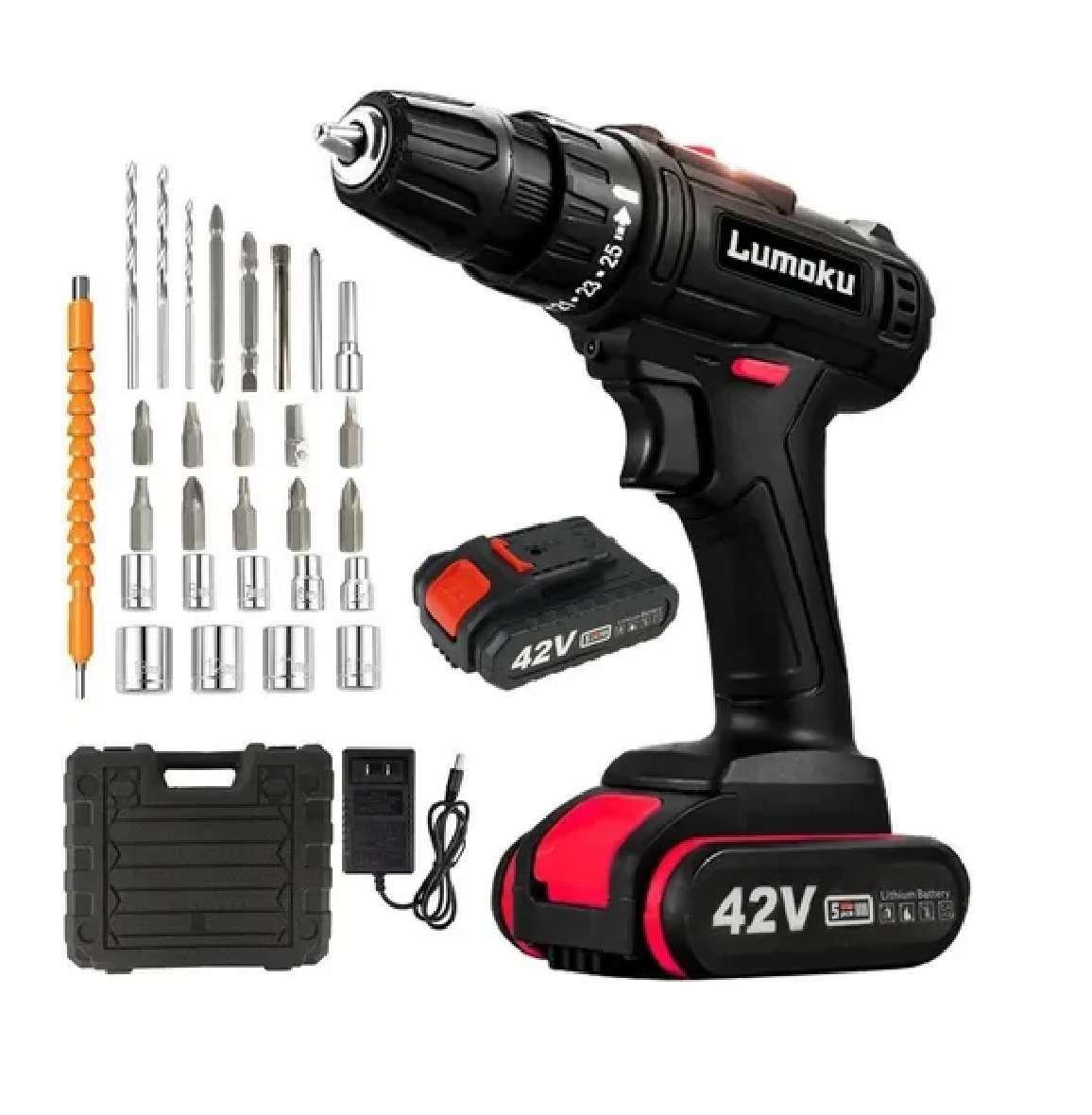 Kit Taladro Inalámbrico Desatornillardor Electrico 42v 3/8