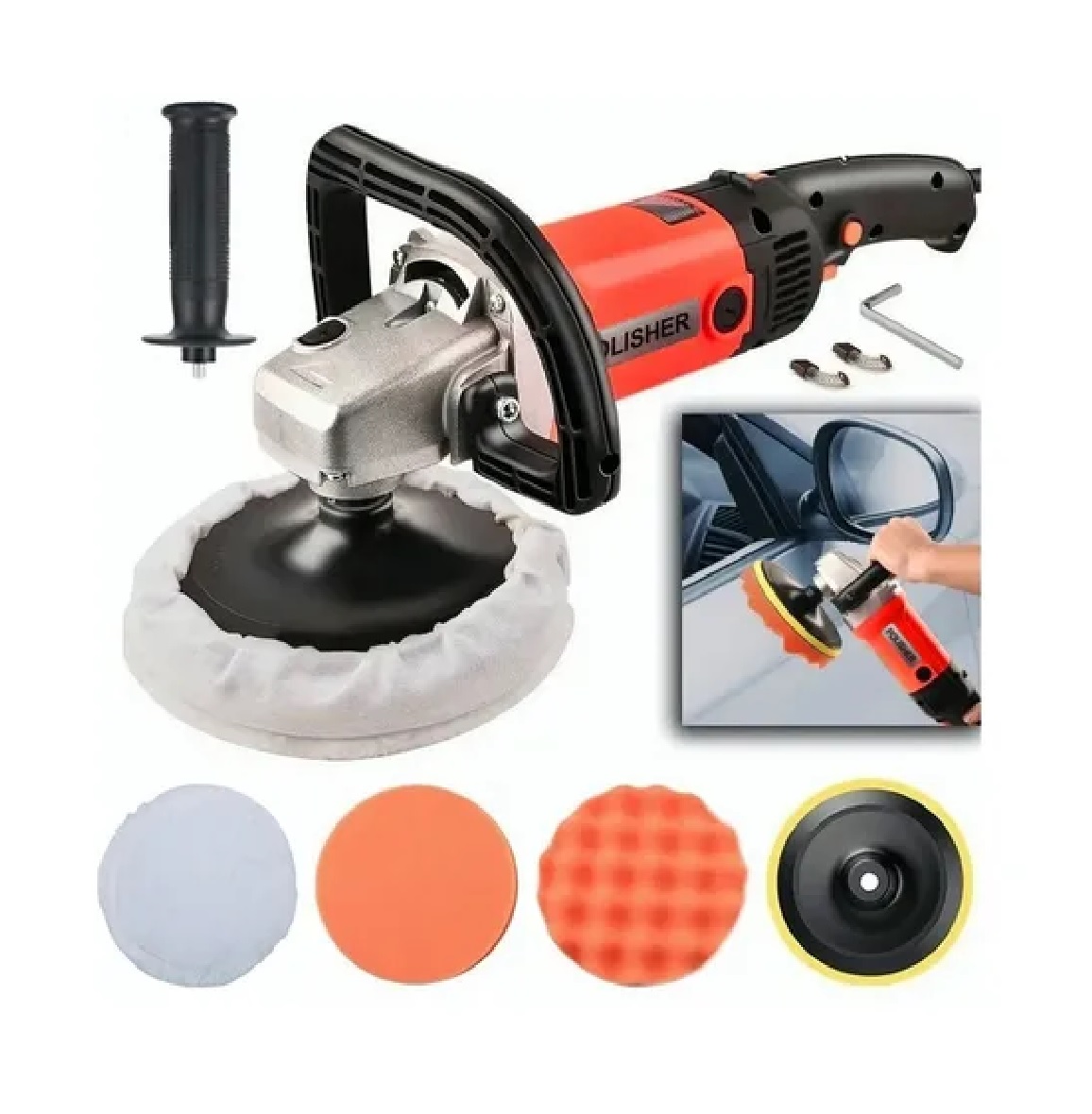 Pulidora Para Autos Motocicleta Pulido Lijado 180mm