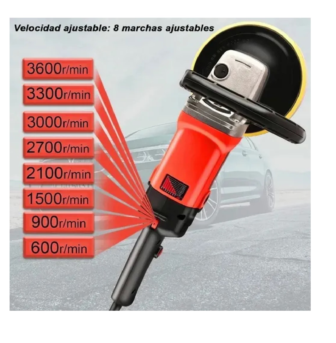 Pulidora Para Autos Motocicleta Pulido Lijado 180mm