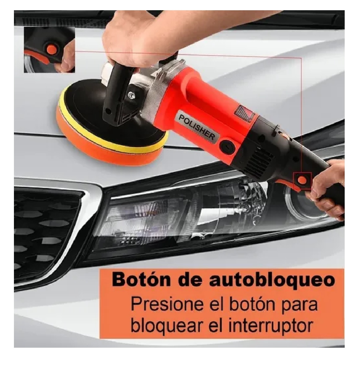 Pulidora Para Autos Motocicleta Pulido Lijado 180mm