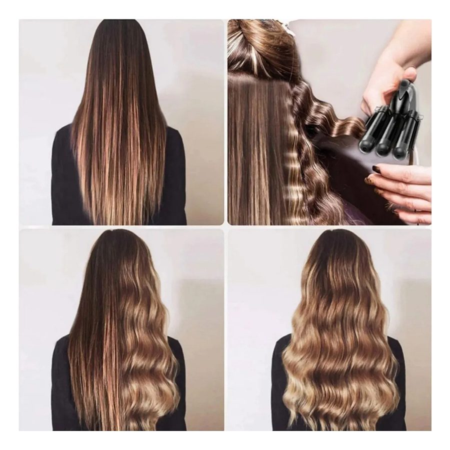 Tenaza Rizadora Cabello Para Ondas, Temperatura Ajustable Negra