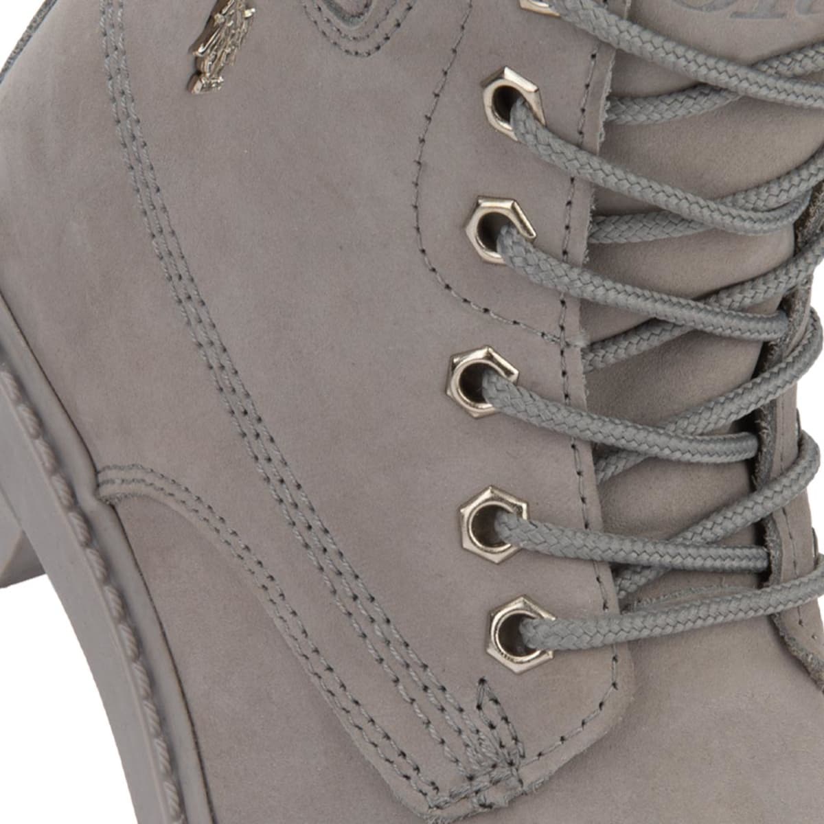 Botas tipo hiker de piel, marca HPC Polo, color gris, de mujer, mod. 1056767