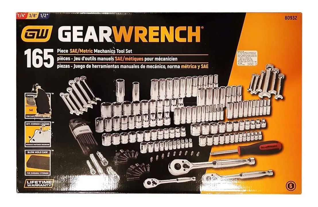 Autocle caja de herramientas mecanicas 165 piezas GearWrench 80932