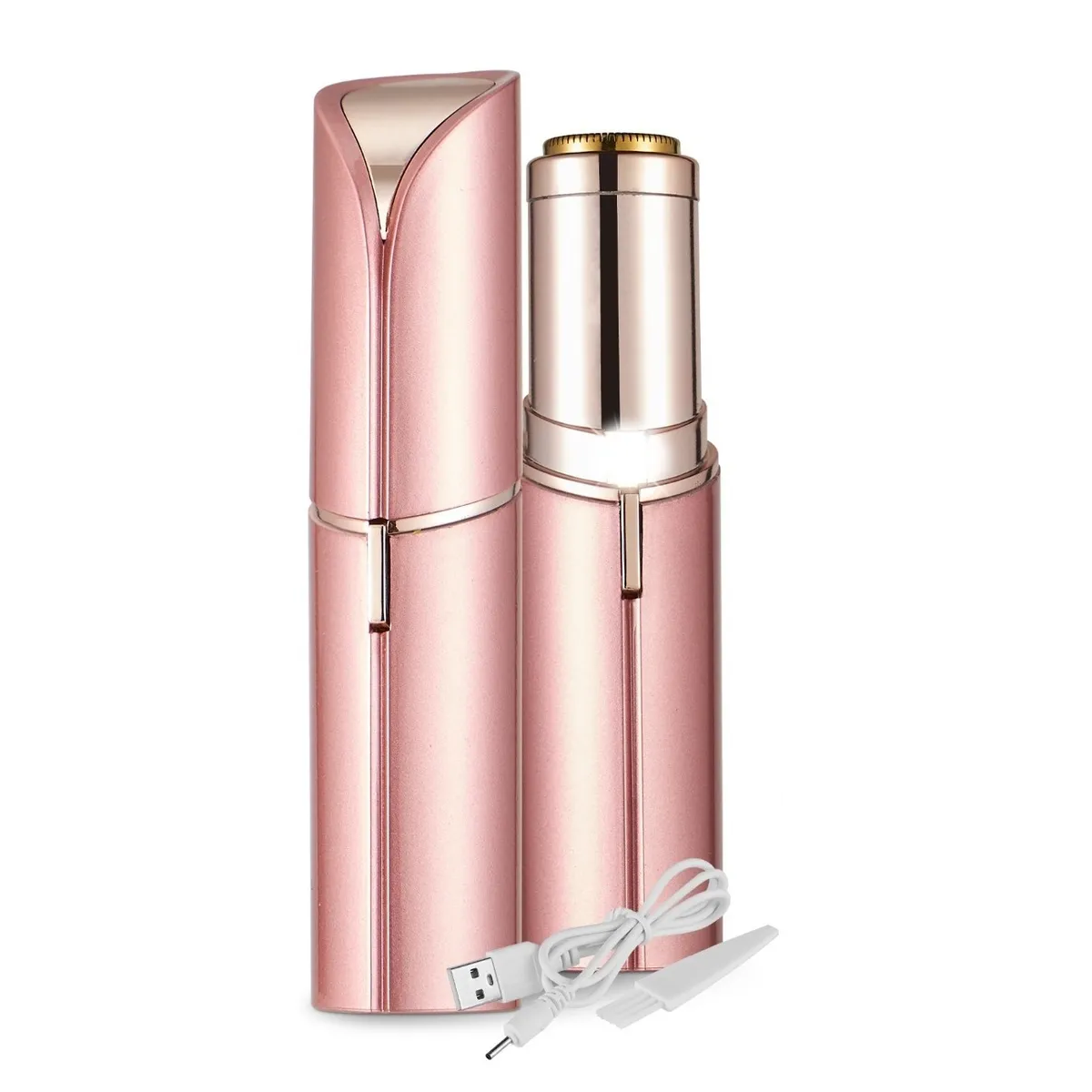Depilador Facial Recargable Rosa Usb Portátil Rosa Gold