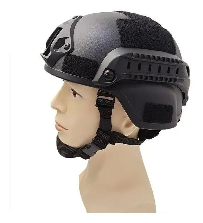 Casco De Protección De Campo Tactico Militar Negro