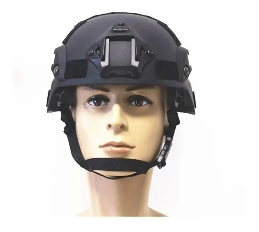 Casco De Protección De Campo Tactico Militar Negro