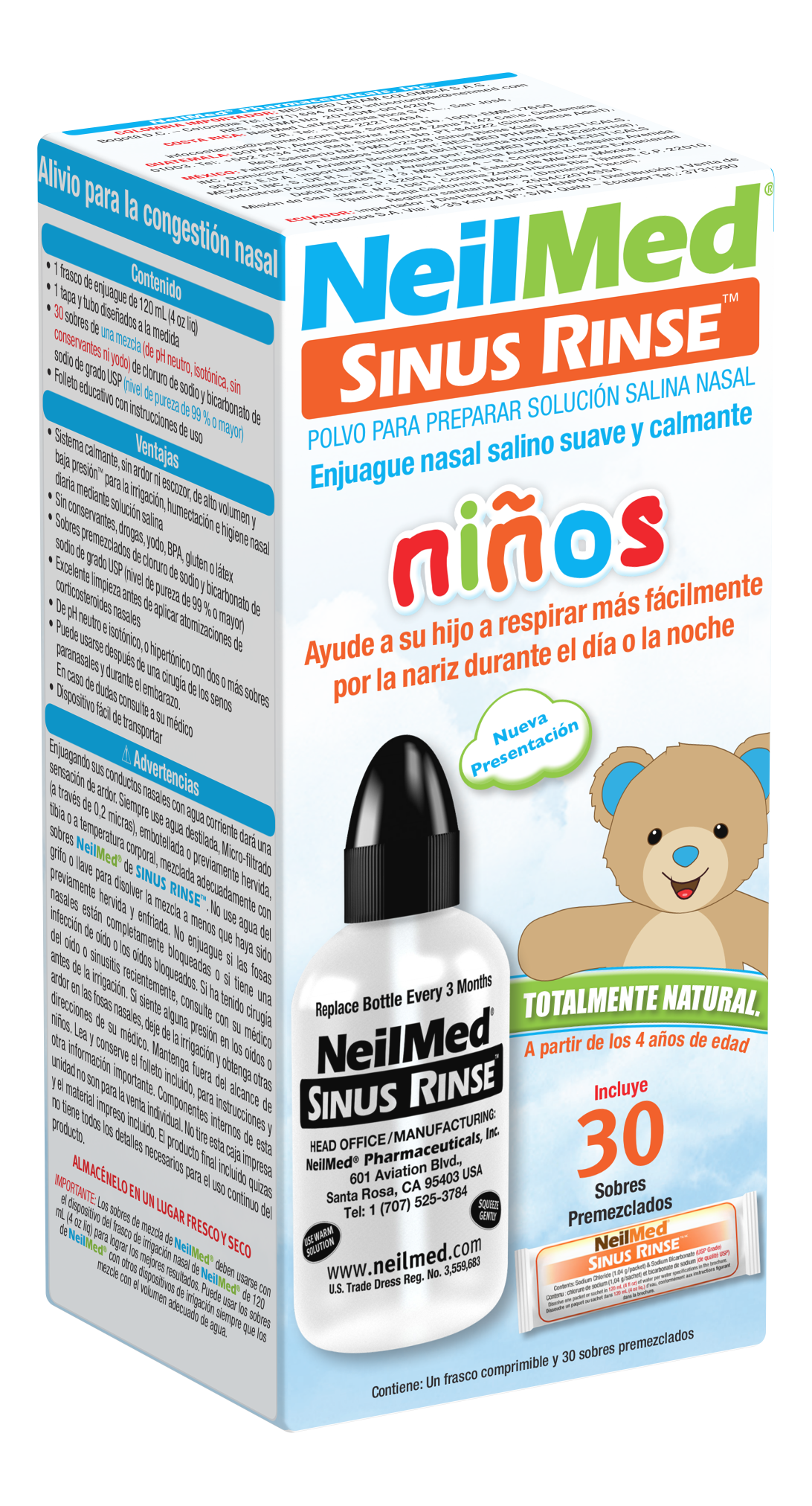 NeilMed Sinus Rinse Infantil Kit C/30 Sobres Premezclados (120mL)
