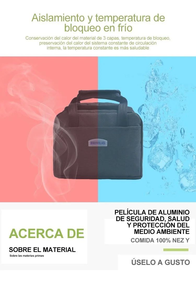 Lonchera Térmica Portátil De Gran Capacidad Negra