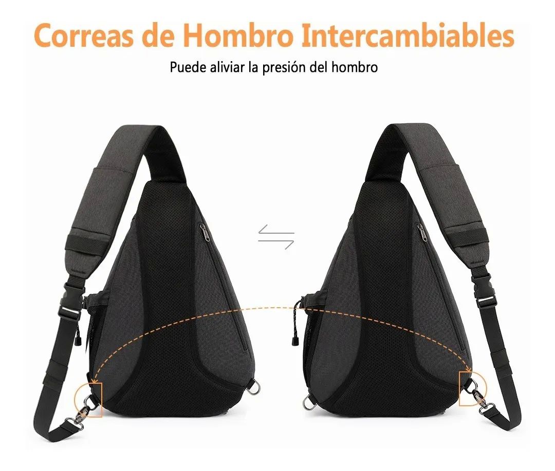 Pechera Mochila Impermeable Negra para Caballero