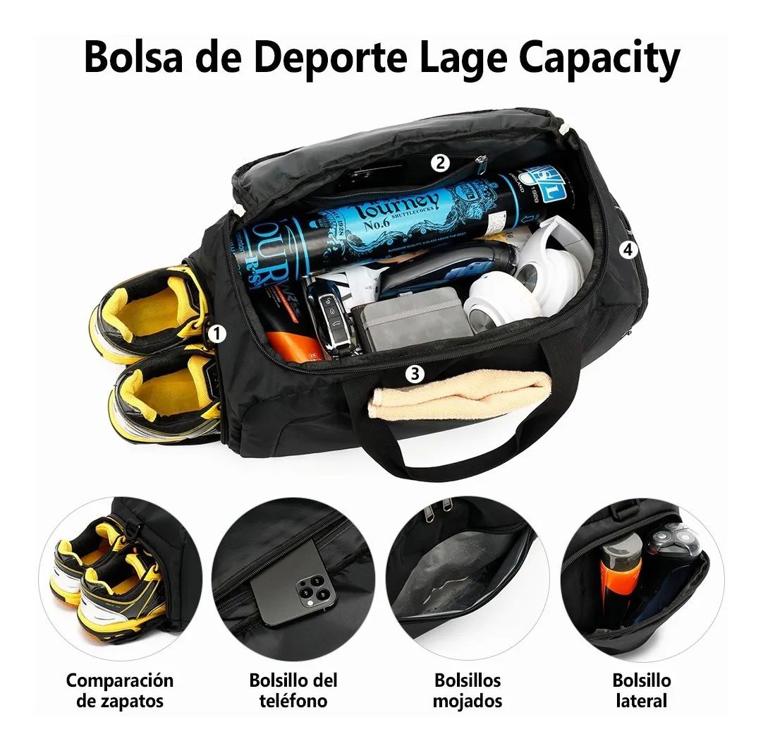 Mochila Deportiva para Aire Libre Negra