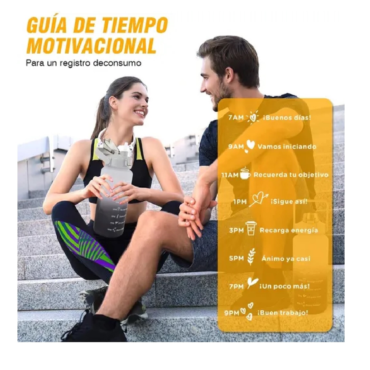 Botella De Agua 2 L Motivacional Deportiva Gris