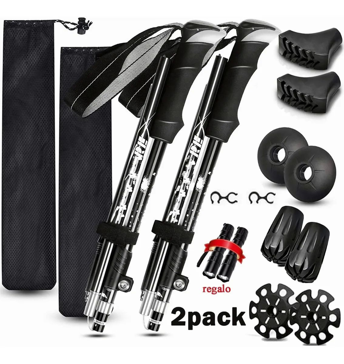 Bastones De Senderismo Plegables 2 Piezas