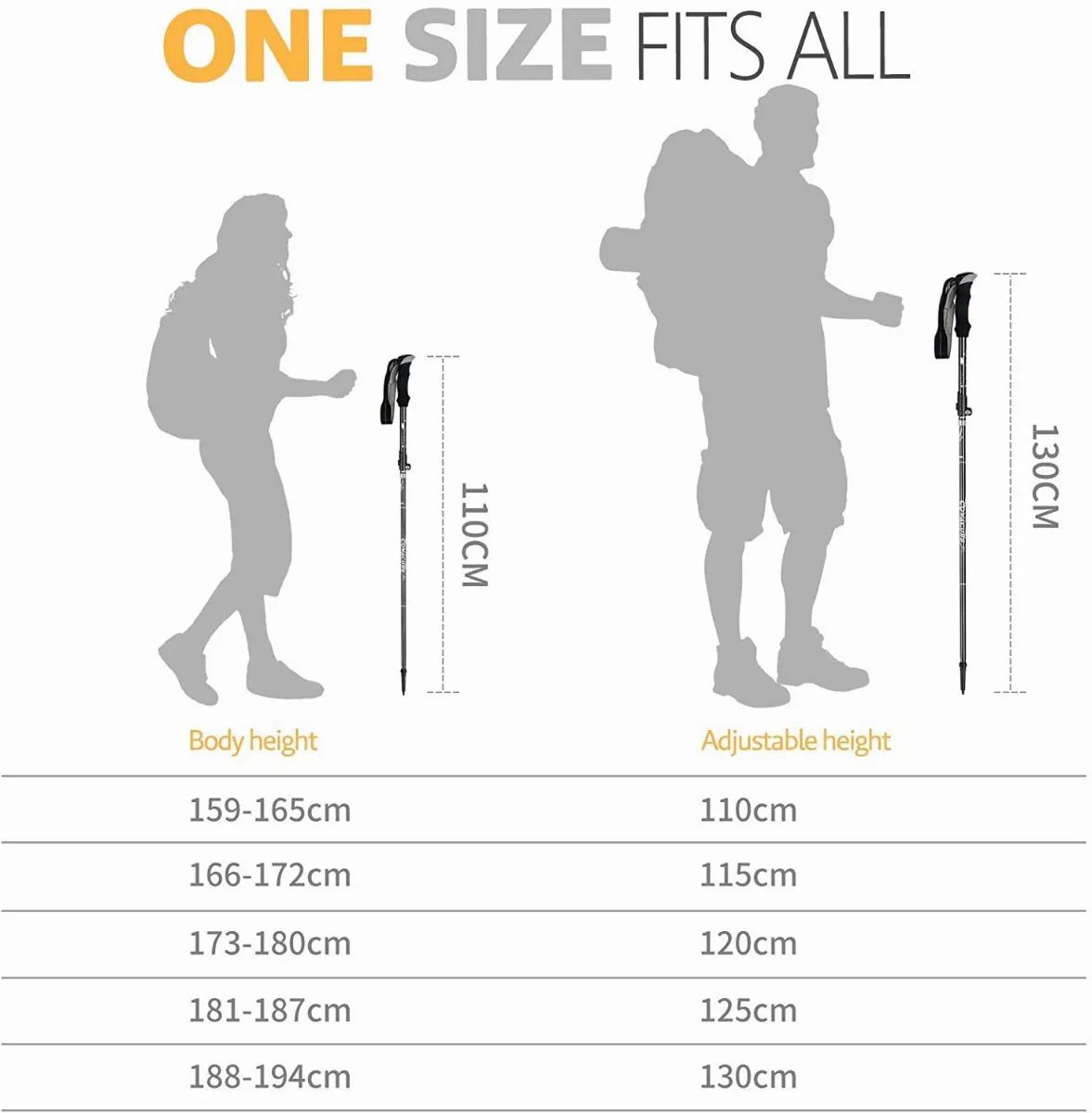 Bastones De Senderismo Plegables 2 Piezas