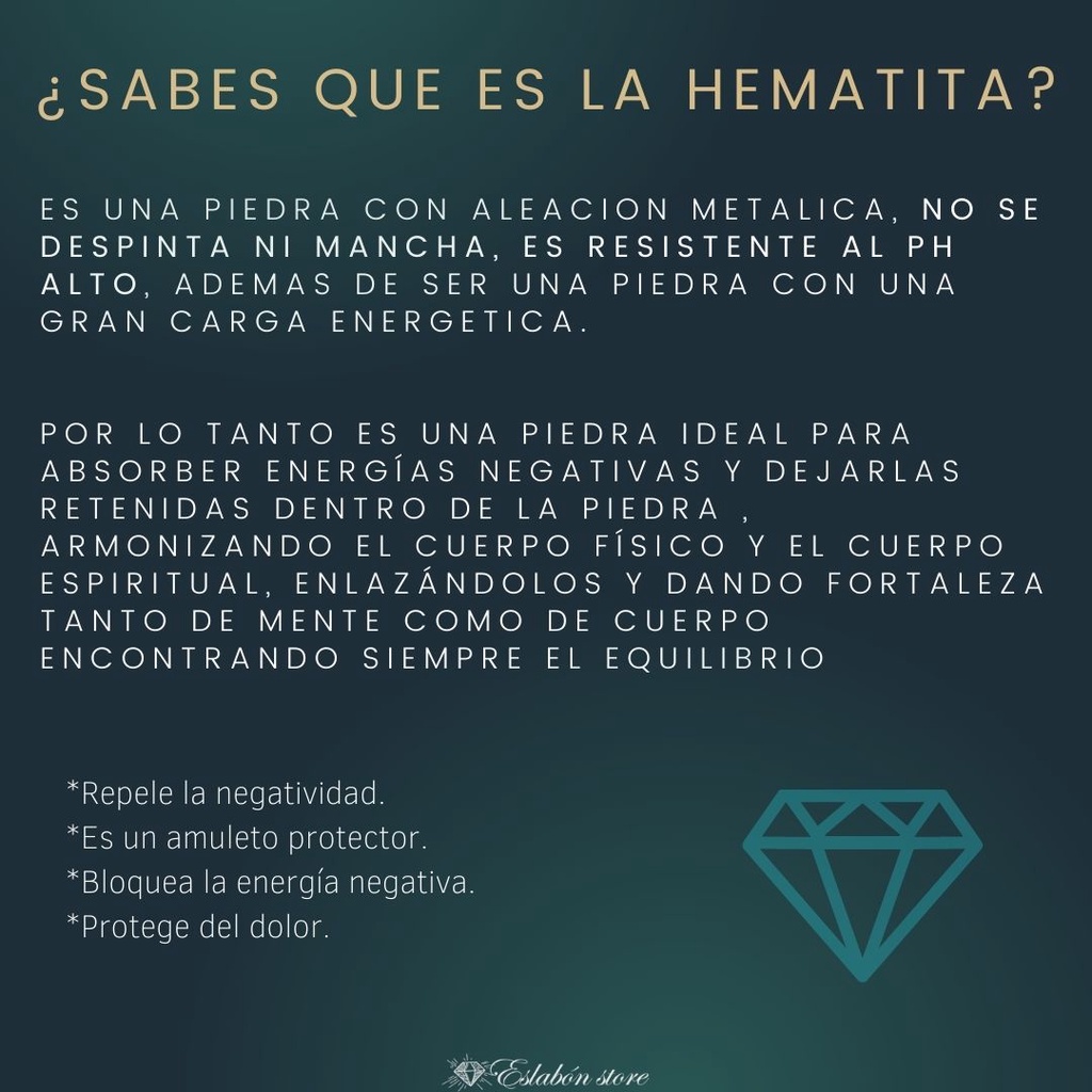 Pulsera "Corona del rey" de hematita y circonia
