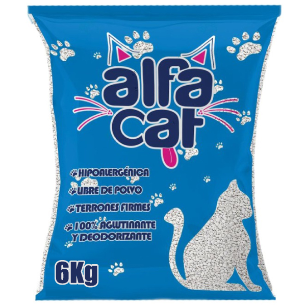 Arena Premium Alfa Cat Para Gato 6kg Hipoalergénica Alfacat