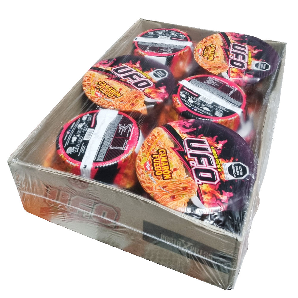 12 Pasta Ufo Camaron Fuego Instantaneos 99gr Mayoreo Caja