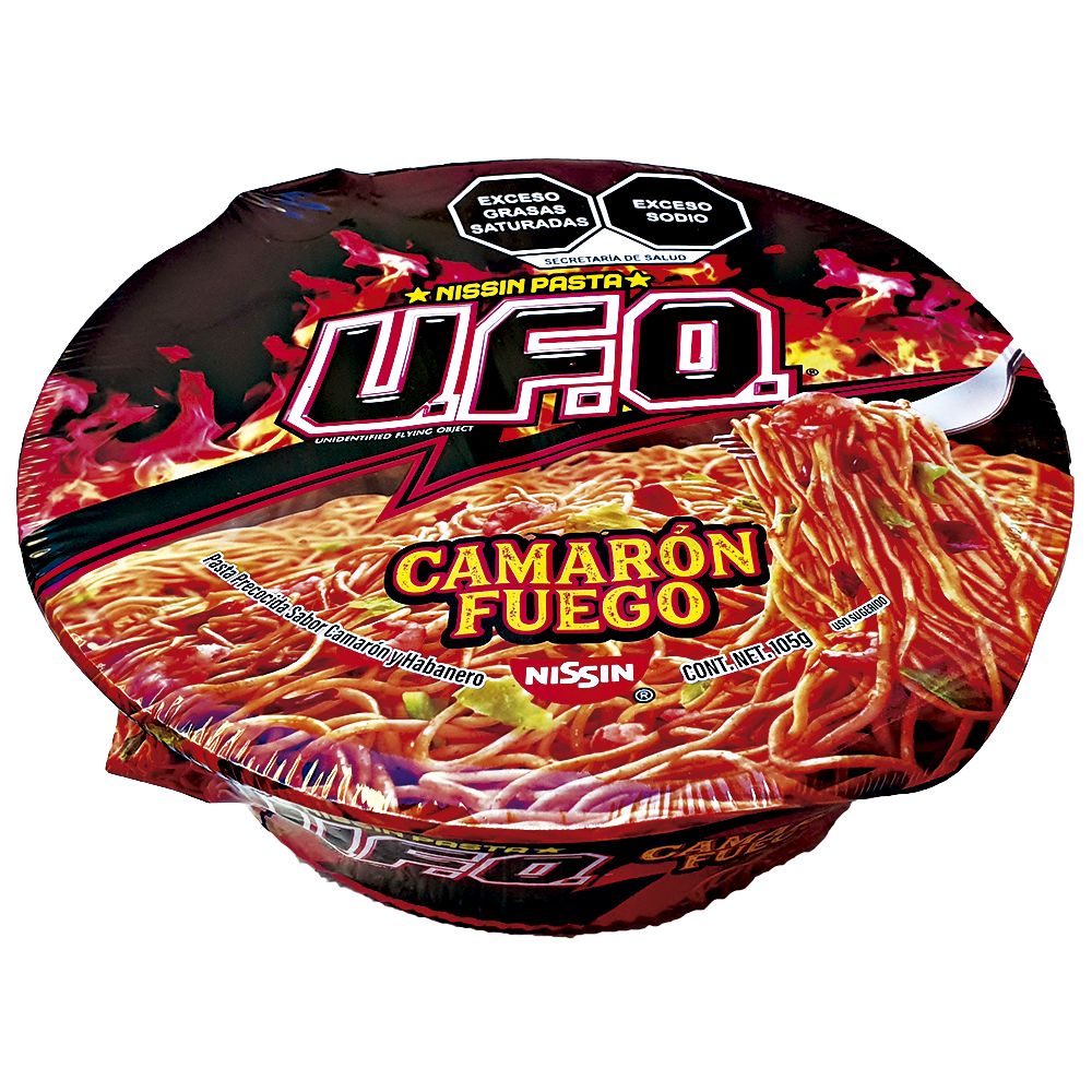 12 Pasta Ufo Camaron Fuego Instantaneos 99gr Mayoreo Caja