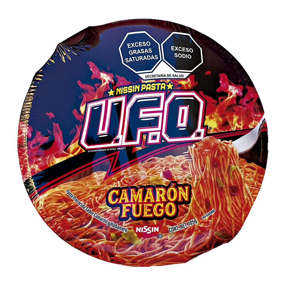 12 Pasta Ufo Camaron Fuego Instantaneos 99gr Mayoreo Caja
