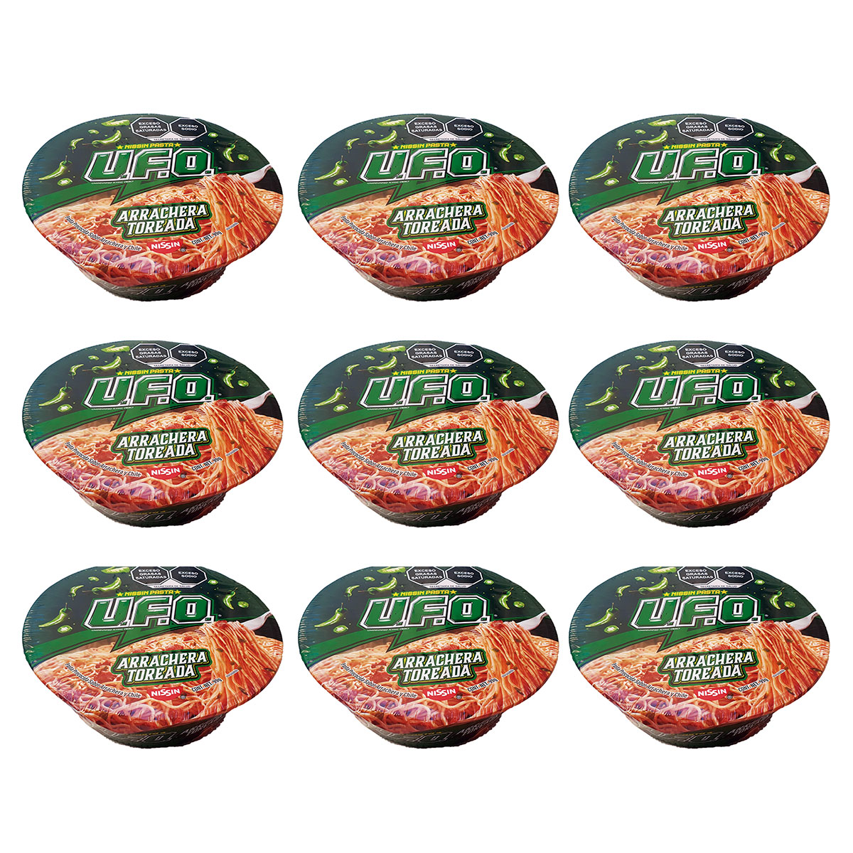 12 Pasta Ufo Arrachera Toreada Fideos Nissin Mayoreo Caja