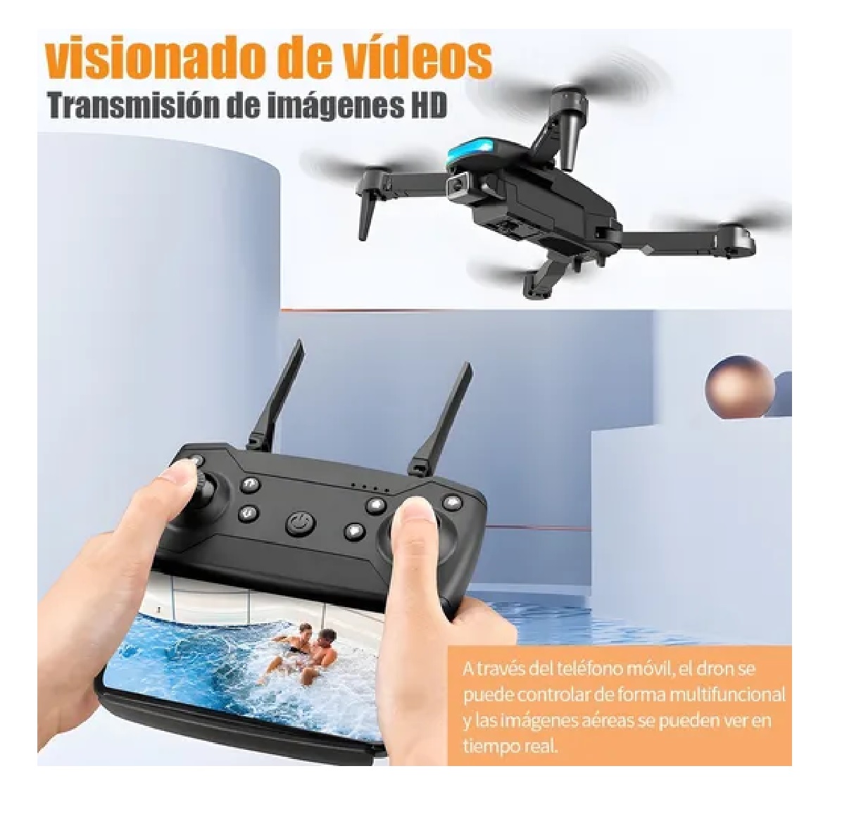 Minidron Pro Recargable 4k Con Cámara Doble Y 2 Baterías
