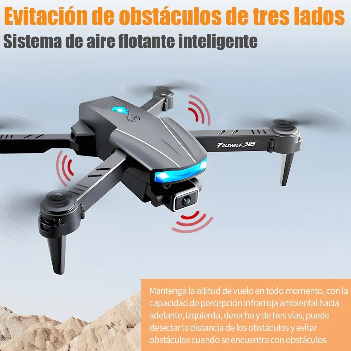 Minidron Pro Recargable 4k Con Cámara Doble Y 2 Baterías