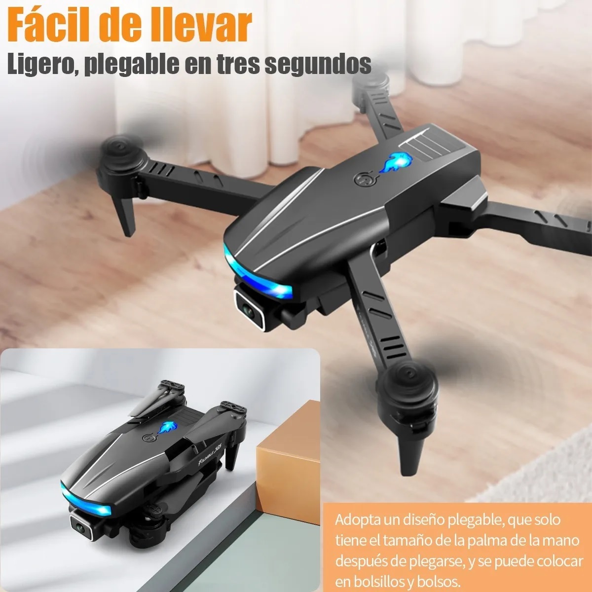 Minidron Pro Recargable 4k Con Cámara Doble Y 2 Baterías
