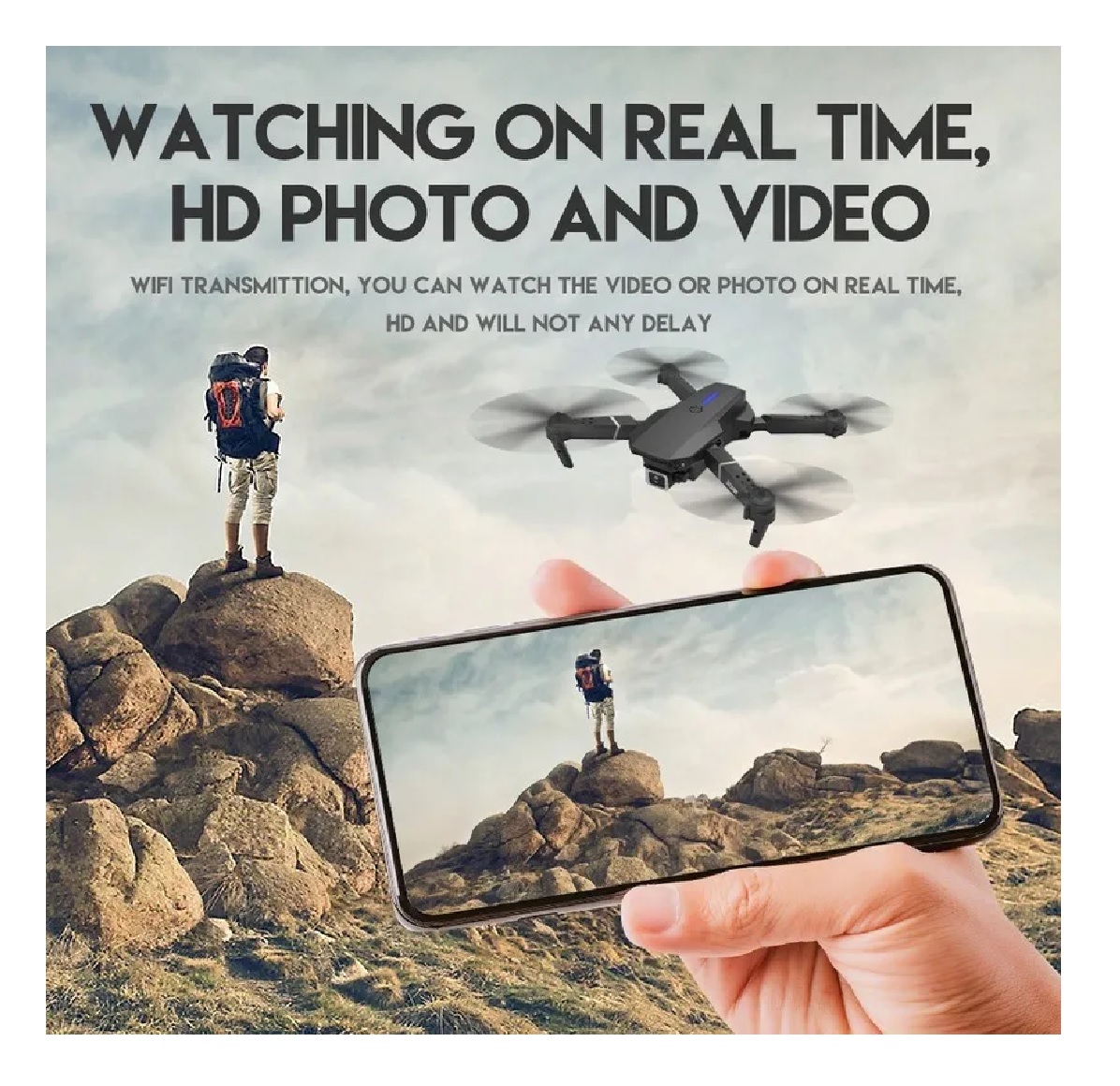 Dron Profesional Con Cámara Hd De 1080p Wifi Negro