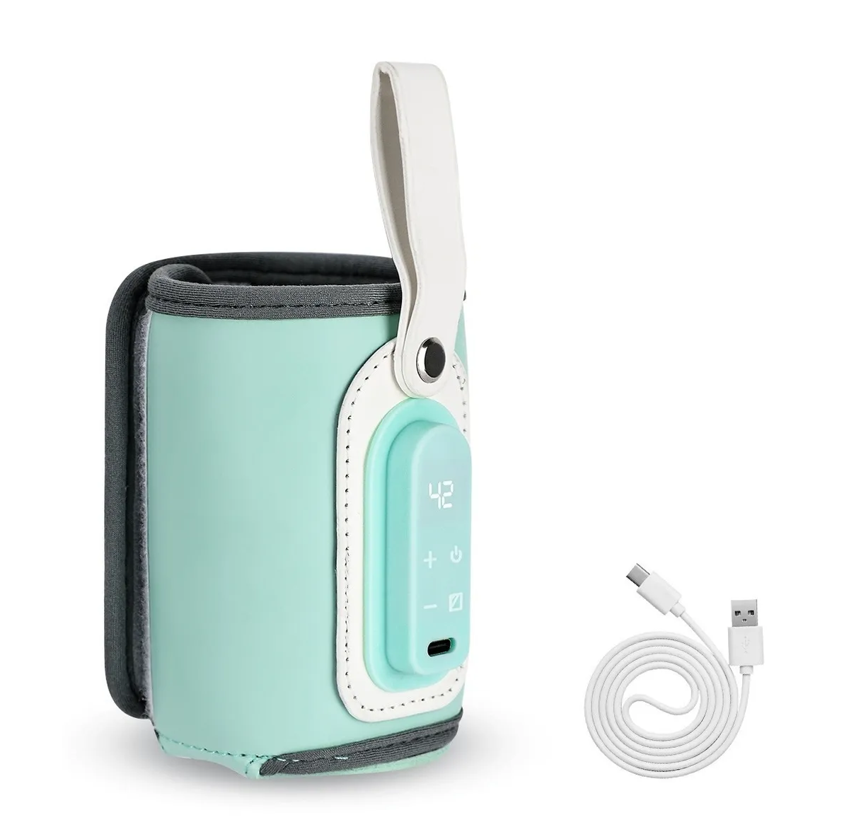 Calentador Biberones Bebes De Mamilas Lcd Portátil Usb Verde