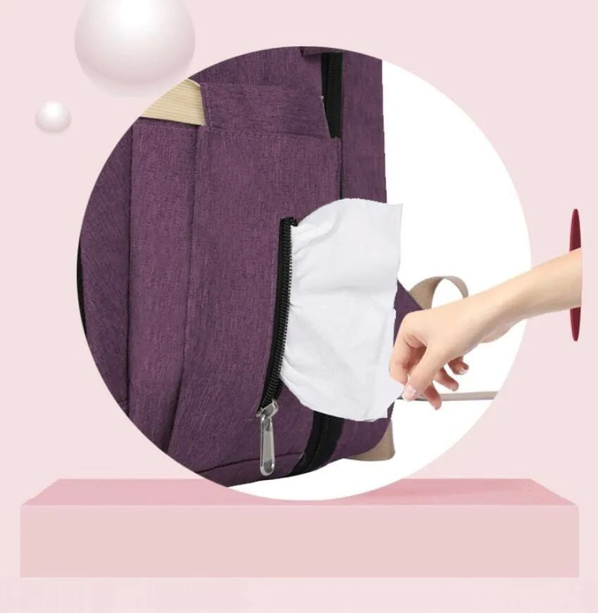 Mochila Pañalera Cuna Impermeable Para Bebe Negro