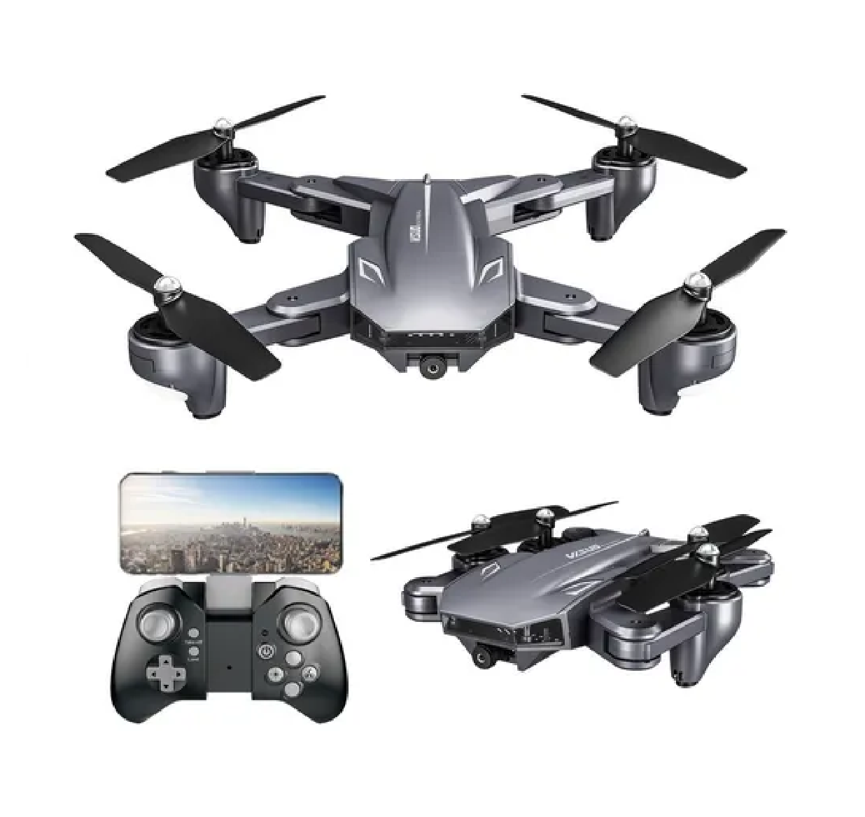 Dron Cuadricóptero 4k A Control Remoto C/cámara Y Accesorios