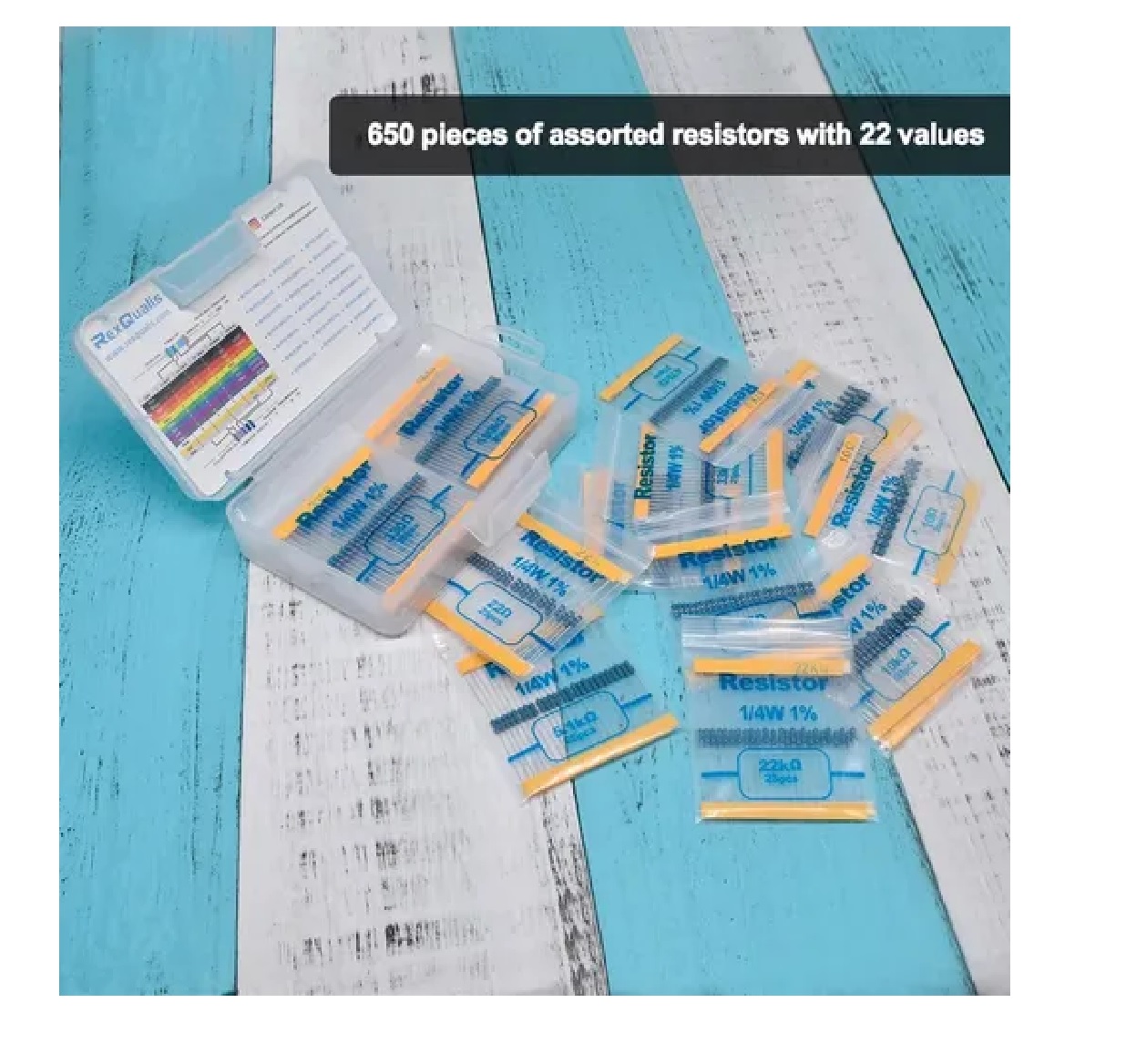 Kit De Resistencias en estuche  (100, 220, 1k, 10k Ohm)