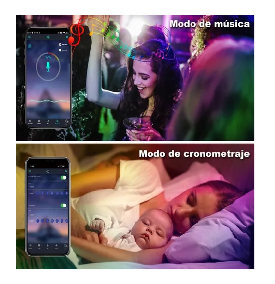 Tira De Luces Led Rgb De 20 M Multicolor Con Bluetooth