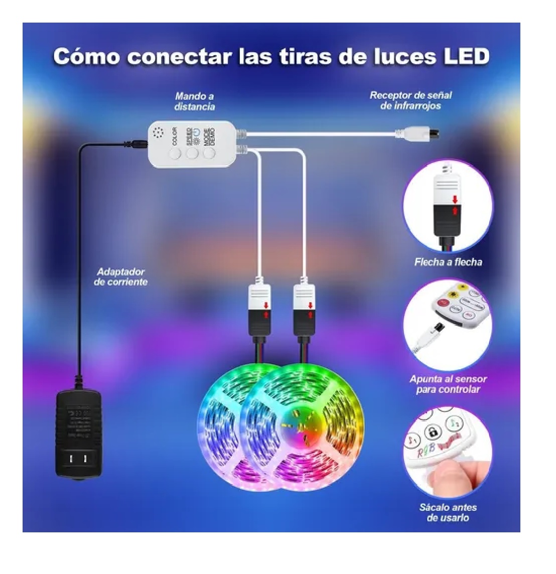 Tira De Luces Led Rgb De 20 M Multicolor Con Bluetooth