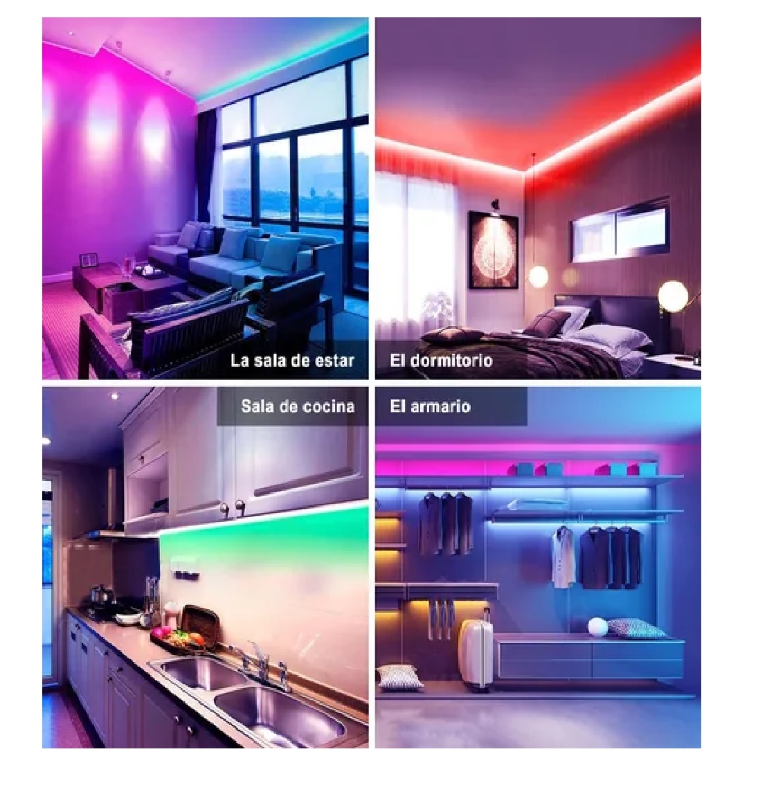 Tira De Luces Led Rgb De 20 M Multicolor Con Bluetooth