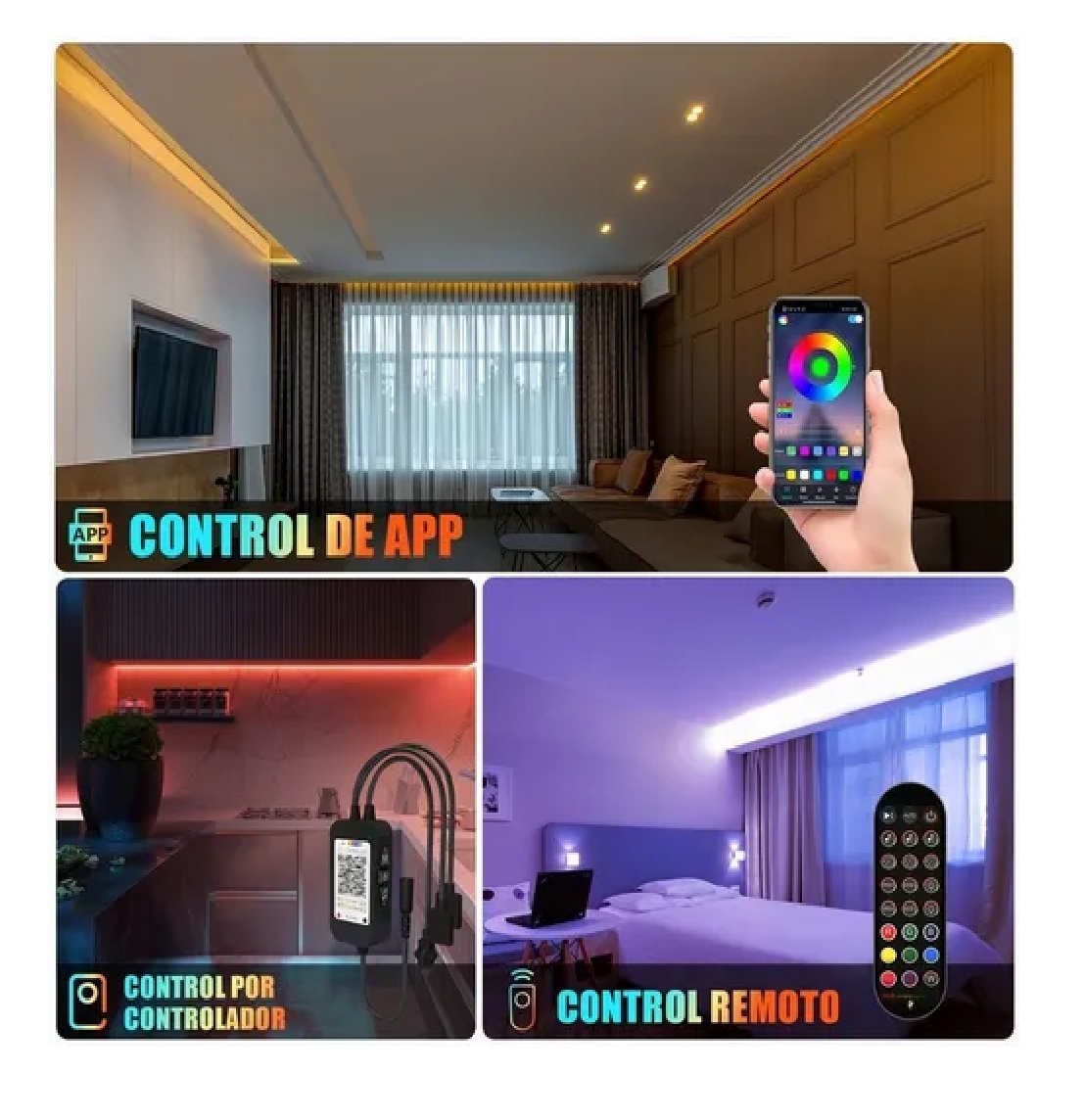 Tira De Luces Led App Bluetooth Control (2x10m) RGB