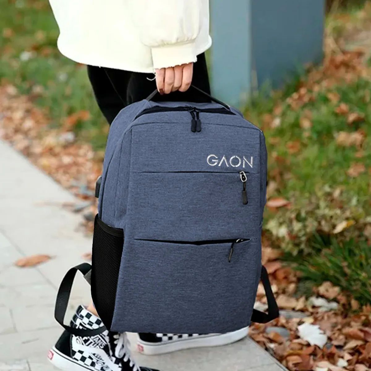 MOCHILA ESCOLAR BOLSA BANDOLERA BACKPACK DE HOMBRE Y MUJER AZUL