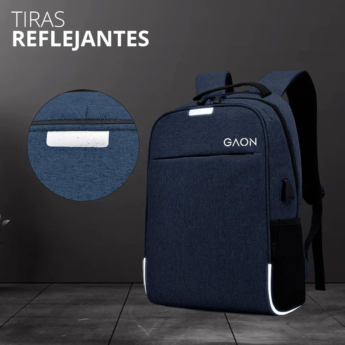 Mochila Escolar Laptop Casual Back Pack Usb Hombre Y Mujer Azul
